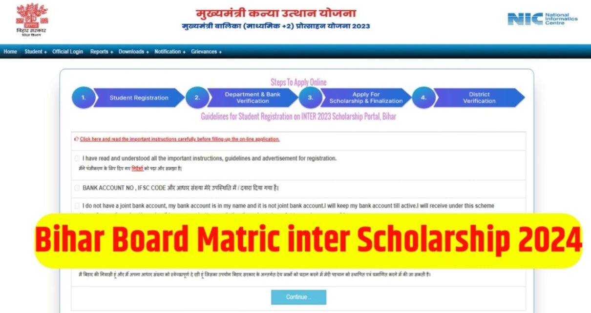 Bihar Board Matric inter Scholarship 2024